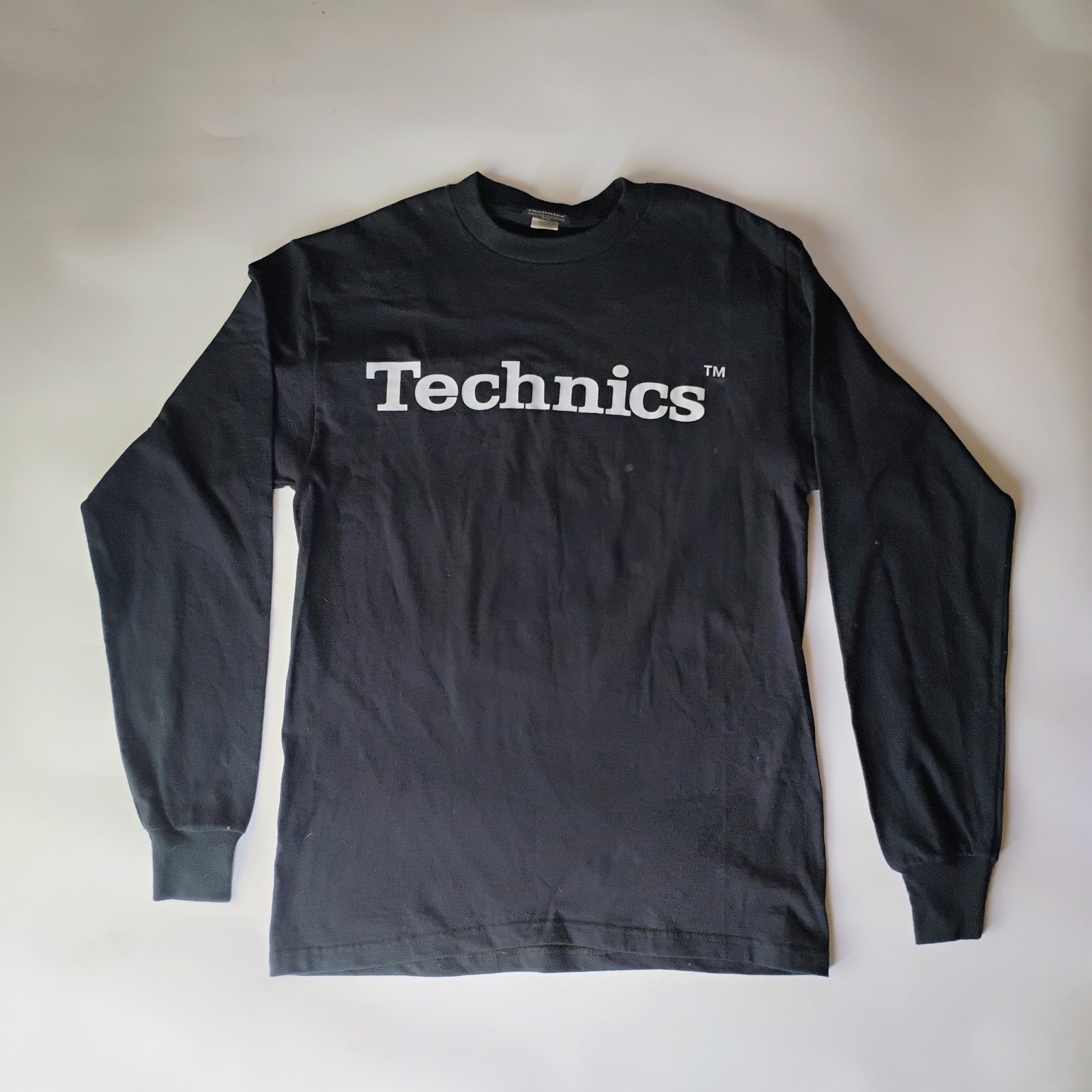 Technics Men's T-Shirt Black Sz M 1990's Vintage Long Sleeve Sl 1200 Turntables